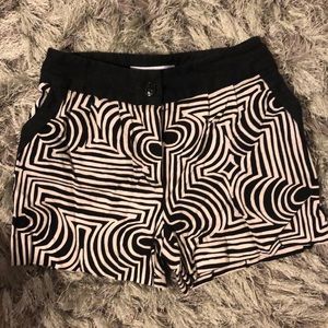 Trina Turk black and white printed shorts